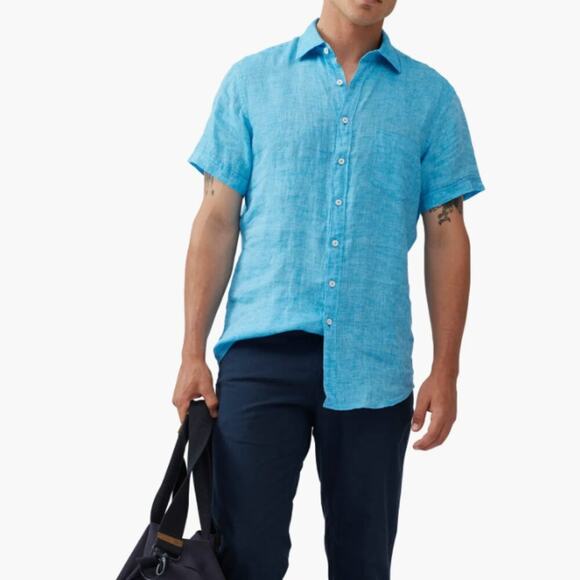 Rodd & Gunn NWOT Ellerslie Short Sleeve Linen Button-Up Shirt Size XL - Picture 1 of 6